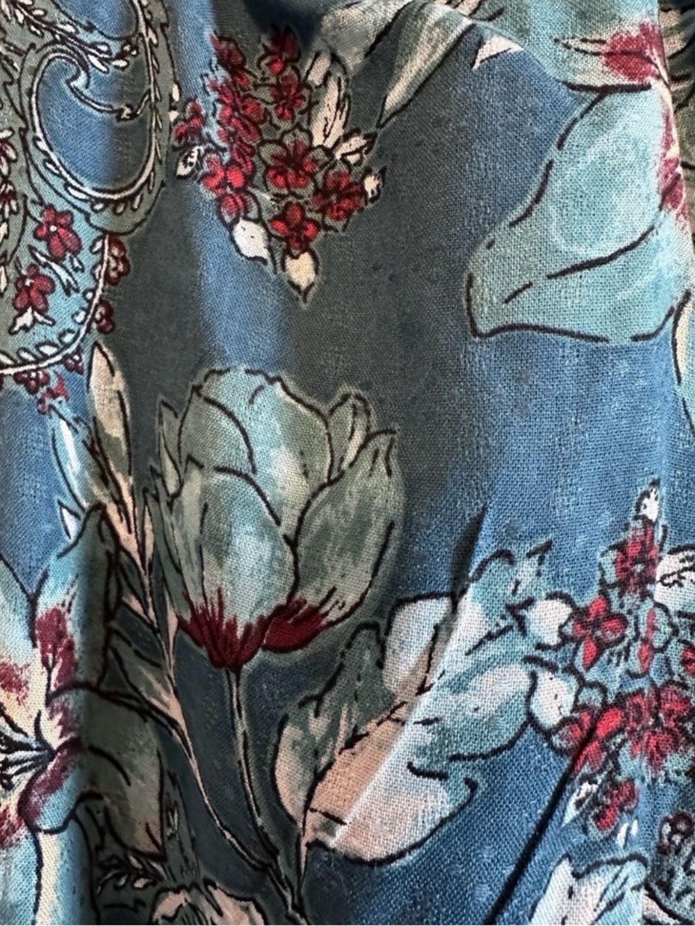 New‼️ Band of the Free Sybille Floral Wrap Crop Top | NWT | Teal | Size Small - Picture 9 of 13